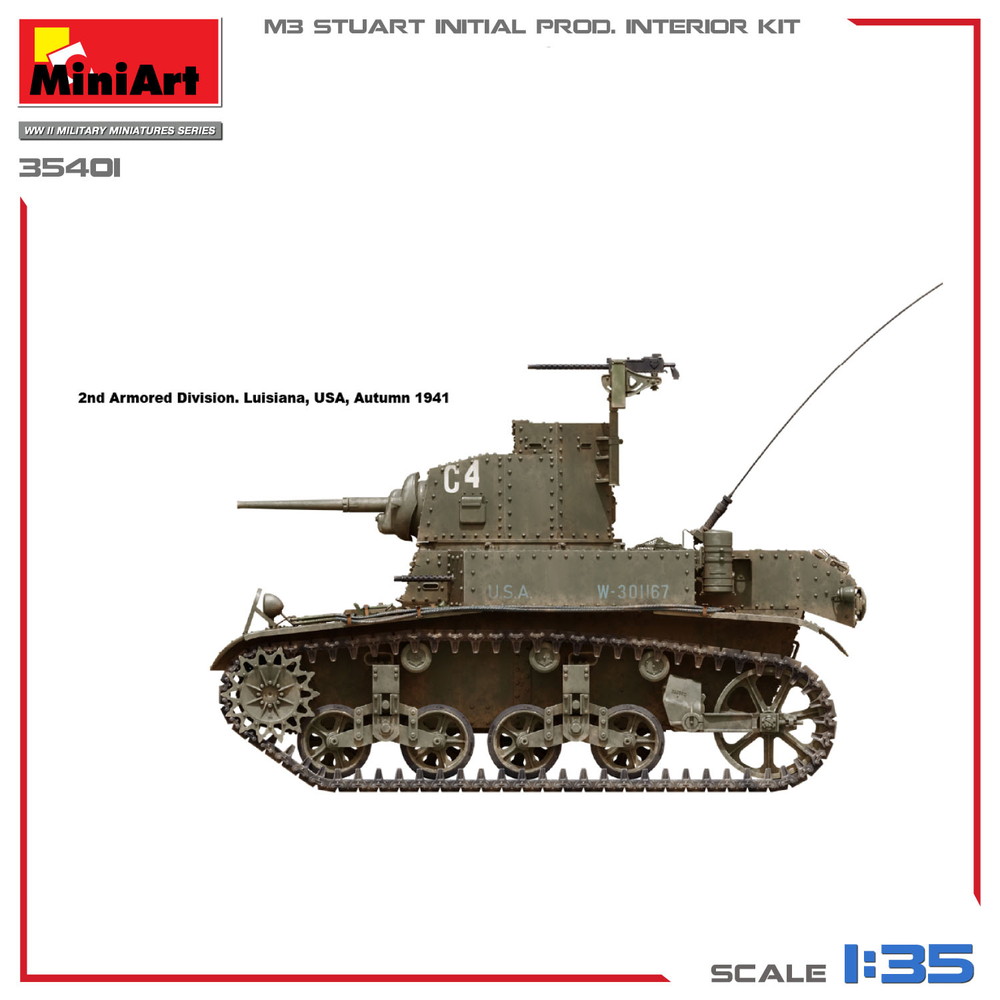 キット :: AFV :: ミニアート インテリアキットシリーズ 1/35 WW.II アメリカ軍 M3スチュアート 極初期生産型 プラモデル  MA35401 - プラモデル通販専門店【ホビコレ】｜飛行機・車・鉄道模型・完成品販売